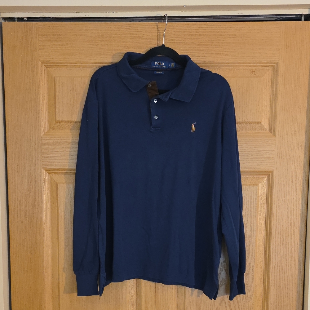 Polo by‎ Ralph Lauren Men's Dark Blue Polo Shirt Sz L